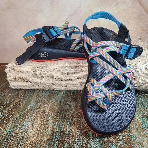 Colorful Womens Chaco Fiesta ZX2 Yampa Vibram Hiking Sandals Size 7 - Picture 2 of 5